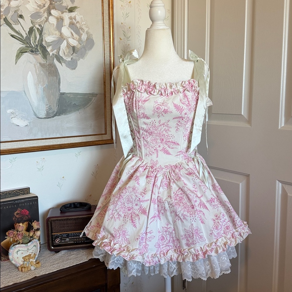 Sugar Thrillz Takes The Cake Mini Dress - Pink Floral